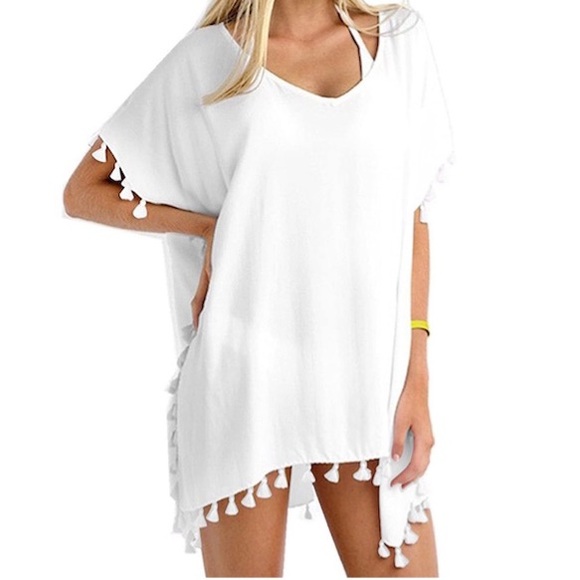 New! Chiffon Tassel Stylish Bikini Beach Cover Up - Picture 1 of 2